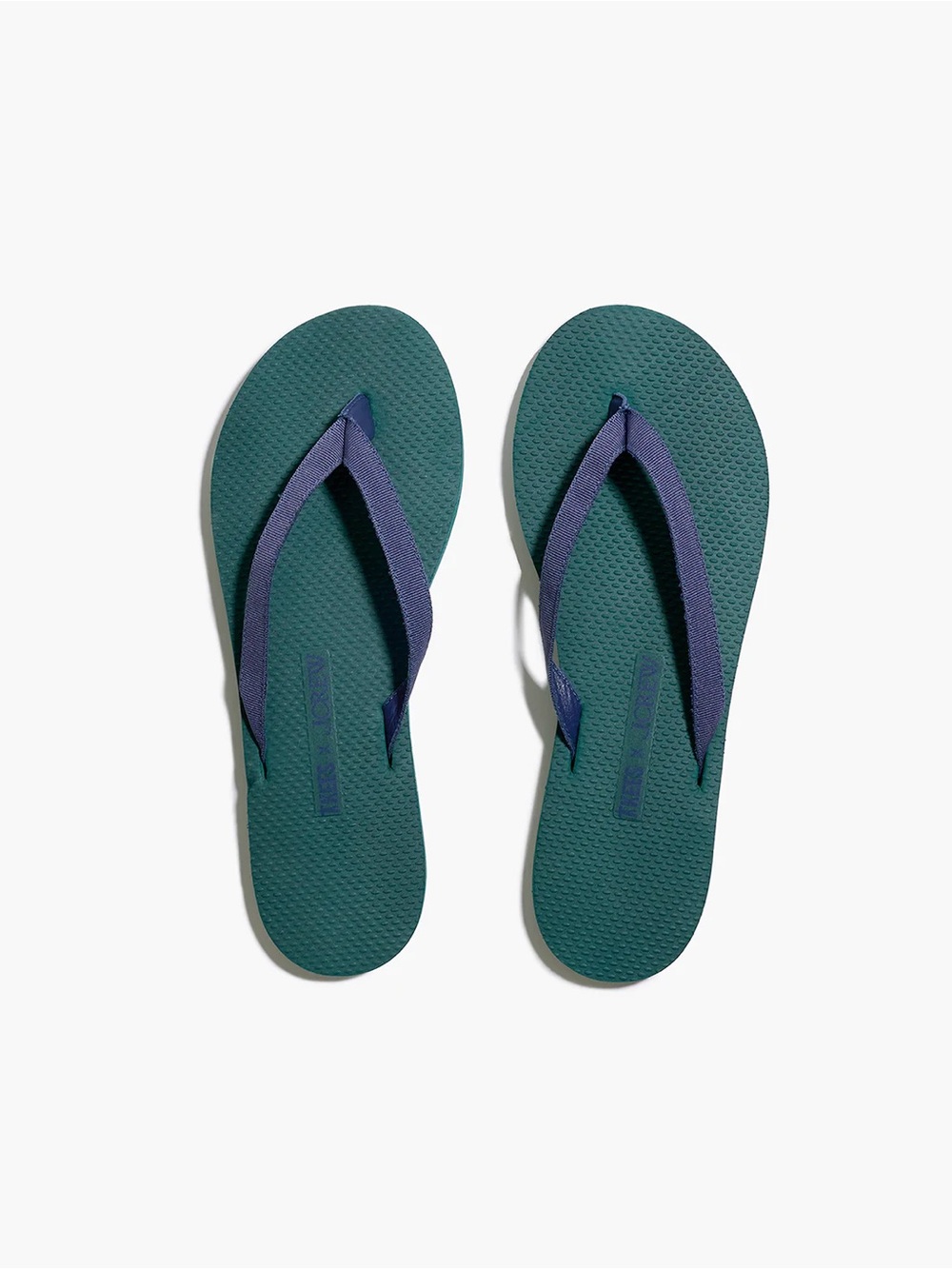 TKEES x J.CREW Sandal Flip Flop in Green/Navy